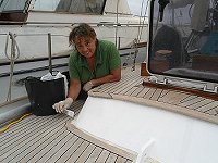 No varnish this time, but sticky 2-component paint